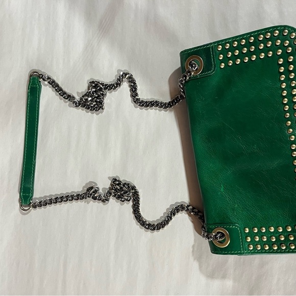 Patricia Nash Discovery Green Studded Merano Leather Shoulder Bag - Picture 12 of 16